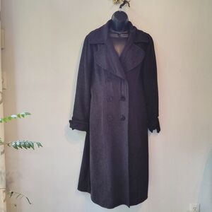 Italian Lightweight Tweed Double-Breasted Overcoat M